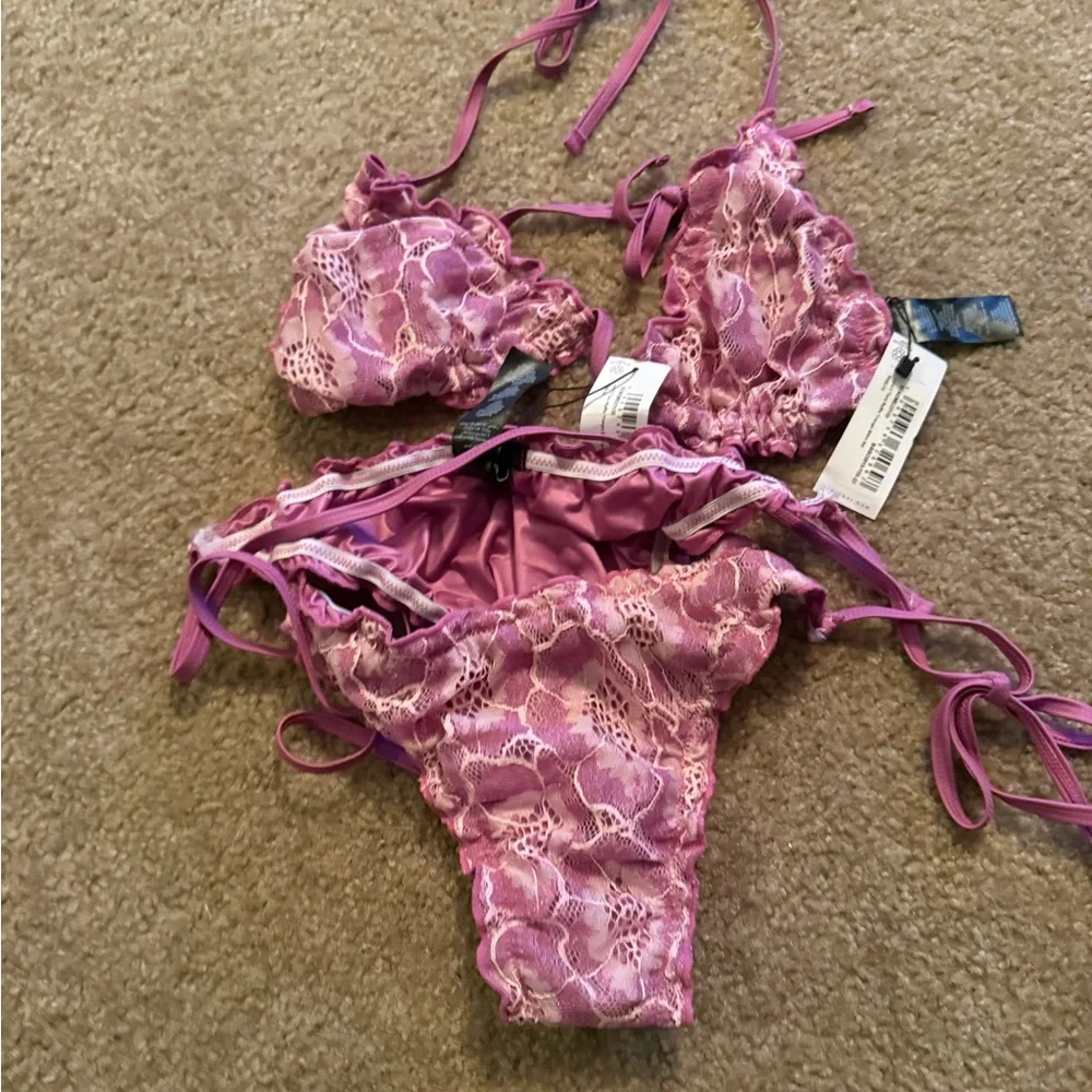 Lot of 4 Nasty gal bikinis all NWT Sz 14 floral, boho, tribal, lace